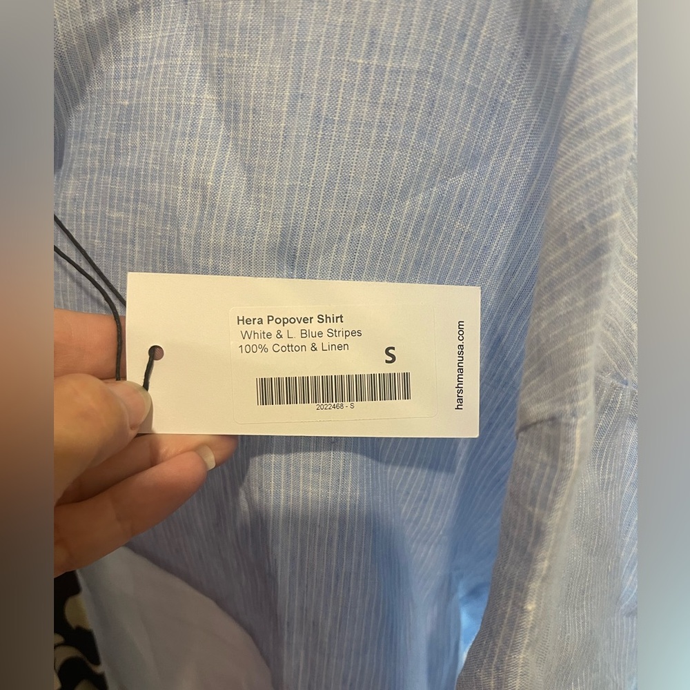 Balmain Blue and White Button Down Shirt - Picture 6 of 7